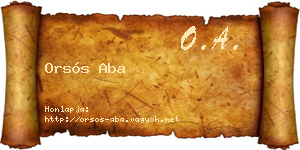Orsós Aba névjegykártya