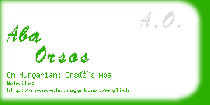 aba orsos business card